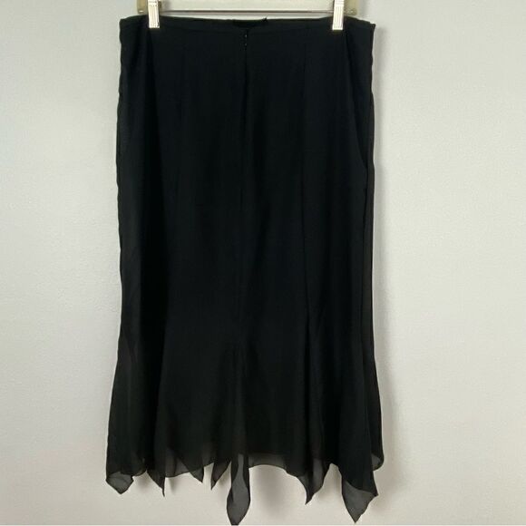 Vintage Black Whimsigoth Fairy Witchy Midi Skirt Sheer Lined 90’s Size 10 - Picture 11 of 13